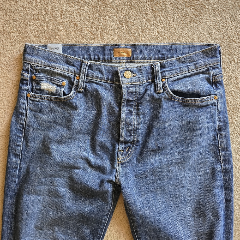 MOTHER Blue Cropped Jeans - Picture 5 of 16